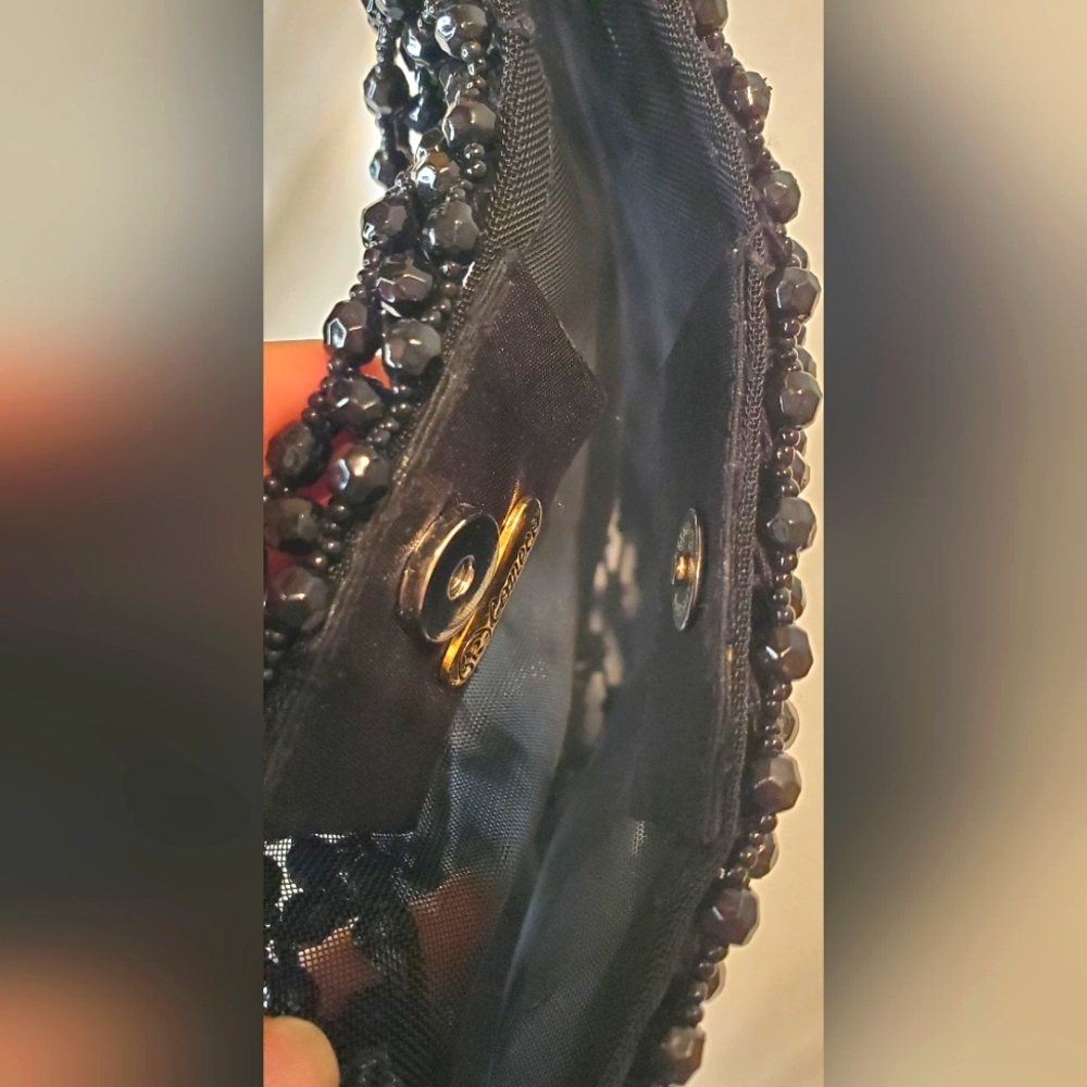 COMECO Chic Black Beaded Shoulder Bag - Picture 10 of 12